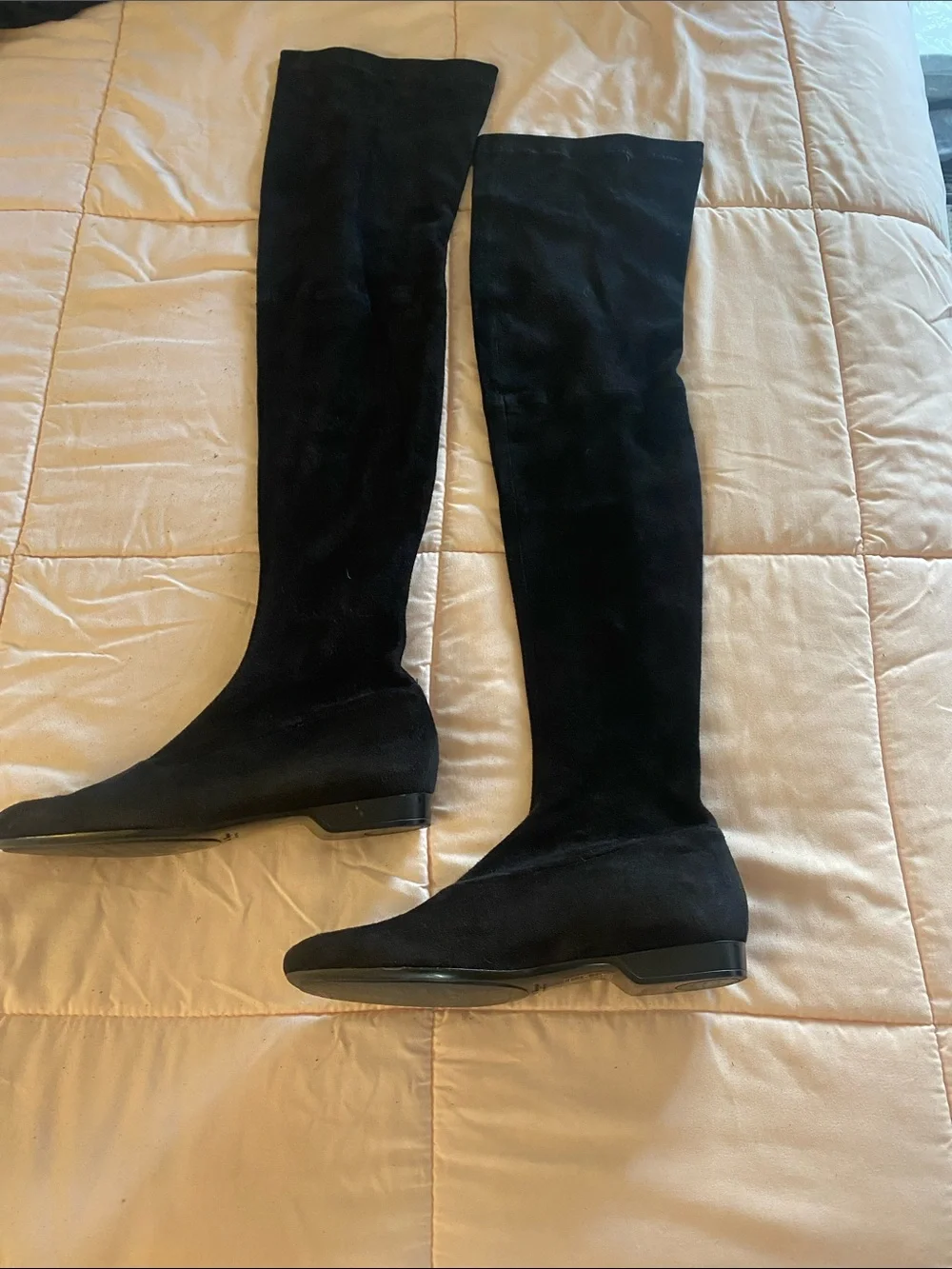 Robert Clergerie Black Suede Over-the-Knee Boots